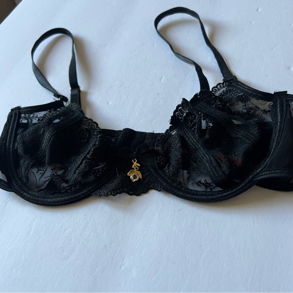 SEVEN ‘TILL MIDNIGHT LACE BRA BLACK SIZE SMALL NWOT - Picture 7 of 16